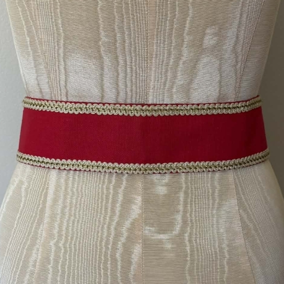 RARE Vintage Yves Saint Laurent 70s Russian Collection Red Tie Waist Belt